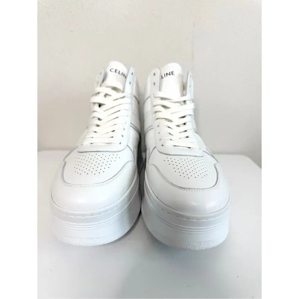 CELINE White Platform High Top Sneakers Size 41